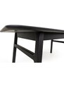 Černý dubový rozkládací jídelní stůl Woodman Curved Butterfly 180/220 x 90 cm