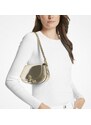 Michael Kors kožená crossbody kabelka Mila sm shiny zlatá