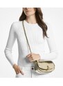 Michael Kors kožená crossbody kabelka Mila sm shiny zlatá