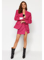 Trendyol X Sagaza Studio Pink Fitted Tweed Jacket