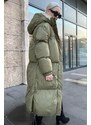 Madmext Mad Girls Khaki Long Down Jacket