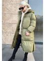 Madmext Mad Girls Khaki Long Down Jacket