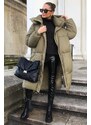 Madmext Mad Girls Khaki Long Down Jacket