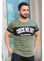 Madmext Print Detailed Khaki T-Shirt 3013