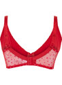 Trendyol Curve Red Polka Dot Stranded Mesh Plus Size Bra