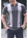 Madmext Anthracite Polo Collar Tricot Men's T-Shirt 6353