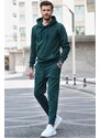 Madmext Dark Green Hooded Basic Tracksuit Set 5903