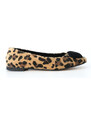 Marjin Women's Buckle Flat Flats Wool Leopard