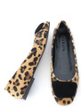 Marjin Women's Buckle Flat Flats Wool Leopard