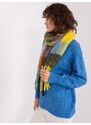 Fashionhunters Žlutočerný dlouhý kostkovaný šátek