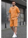 Madmext Men's Orange Basic Oversized Shirt Set 5588