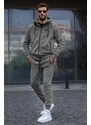 Madmext Anthracite Printed Tracksuit, Hoodie 5906