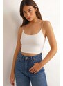 Madmext Mad Girls White Thread-Hang Bustier Mg965