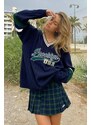 Madmext Mad Girls Navy Blue Women's Sweaters