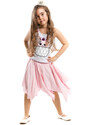 mshb&g Rocker Bunny Girl's T-shirt Handkerchief Skirt Set