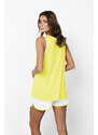 Italian Fashion Dámské pyžamo Ossa na široká ramínka, krátké kalhoty - žlutá/světle melanž