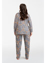 Italian Fashion Nidri dámské pyžamo dlouhé rukávy, dlouhé nohavice - potisk