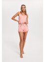 Italian Fashion Dámský pyžamový styl, úzká ramínka, krátké kalhoty - pudrově růžová