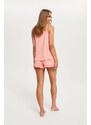 Italian Fashion Dámský pyžamový styl, úzká ramínka, krátké kalhoty - pudrově růžová