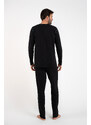 Italian Fashion Klubové pánské pyžamo dlouhé rukávy, dlouhé kalhoty - černé