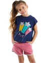 mshb&g Starry Cat Girl T-shirt Shorts Set