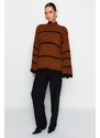 Trendyol Cinnamon Oversized Knitwear Sweater