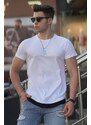 Madmext Basic White Men's T-Shirt 4465