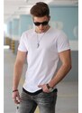 Madmext Basic White Men's T-Shirt 4465