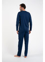 Italian Fashion Pánská pyžama s dlouhým rukávem, dlouhými kalhotami - tmavě modrá