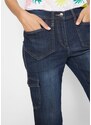 bonprix Kargo strečové džíny v Capri délce, s pohodlnou pasovkou Modrá
