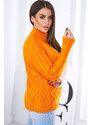 K-Fashion Dvoubarevný svetr oranžová+ecru