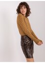 Fashionhunters Klasický velbloudí svetr se vzory