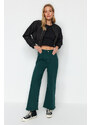 Trendyol Petrol High Waist Culotte Jeans