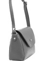 Kožená crossbody kabelka MiaMore 01-018 tmavě šedá