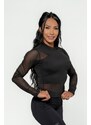 Nebbia Women's Mesh Long Sleeve Top Intense Sheer