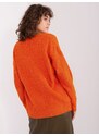 Fashionhunters Oranžový dámský oversize svetr