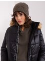 Fashionhunters Khaki zimní čepice s aplikací