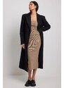 Madmext Mink Square Collar Knitwear Long Dress