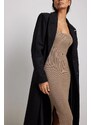 Madmext Mink Square Collar Knitwear Long Dress