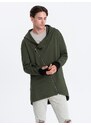 Ombre Asymmetrical men's sweatshirt with a spacious hood NANTES