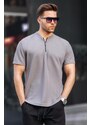 Madmext Smoked Zipper Collar Men's T-Shirt 6086