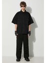 Košile Heron Preston Vintage Wash černá barva, relaxed, s klasickým límcem, HMGG003F23FAB0021000