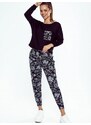Pyjamas Eldar First Lady Sarina length/r S-XL black-flowers 1