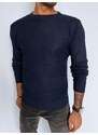Dstreet Tmavě modrý svetr s trendy prošíváním