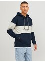 Jack&Jones Pánská mikina JORLAKEWOOD Relaxed Fit 12246802 Sky Captain BLOCKING S