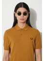 Bavlněné polo tričko Fred Perry hnědá barva, s aplikací, M6000.S81