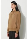 Bavlněná mikina Fred Perry pánská, hnědá barva, s aplikací, M2643.U08