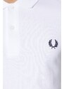 Bavlněné tričko s dlouhým rukávem Fred Perry bílá barva, s aplikací, M6006.100