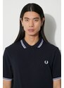 Bavlněné polo tričko Fred Perry tmavomodrá barva, s aplikací, M3600.238