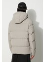 Péřová bunda Woolrich pánská, šedá barva, zimní